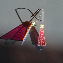 Neon Christmas Tree Earrings