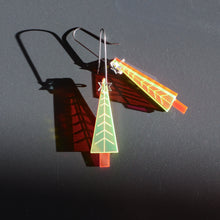Neon Christmas Tree Earrings
