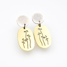 Flora Oval Brass Earrings