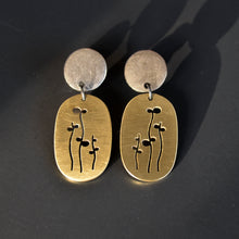 Flora Oval Brass Earrings