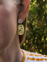 Flora Oval Brass Earrings