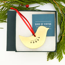 Brass Bird Christmas Ornament