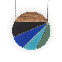 Starburst necklace in blue, green and black