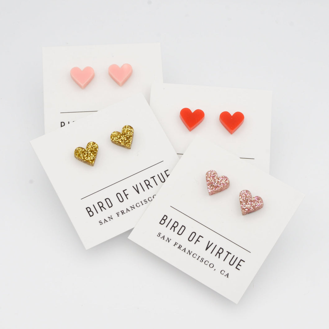 Heart Acrylic Stud Earrings · brights