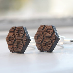 Hex Etch Cuff Link